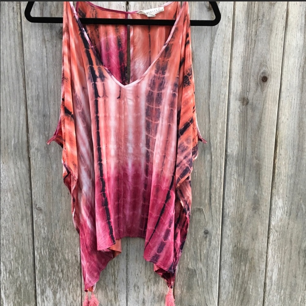 Lovestitch Tie Dye Cold Shoulder Top
